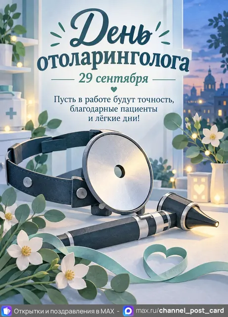 Открытка «День отоларинголога»