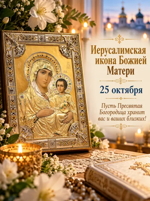 Открытка «Иерусалимская икона Божией Матери»