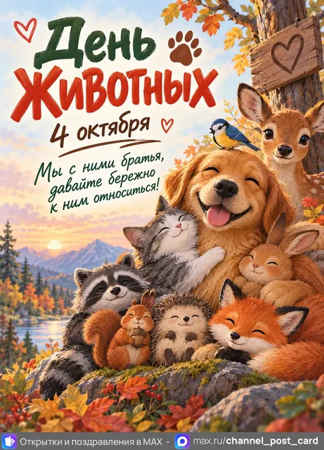 С Днем Животных — открытка «День животных»