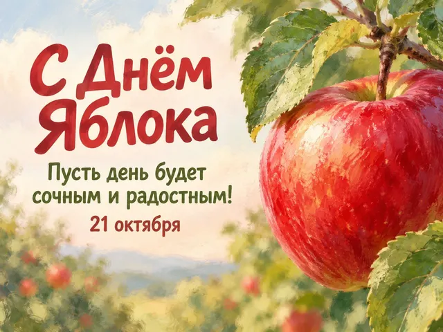 С Днем Яблока — открытка «День яблока»