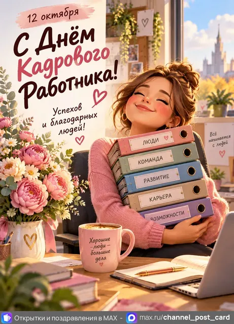 С Днём Кадрового Работника — открытка «День кадрового работника — осенний»