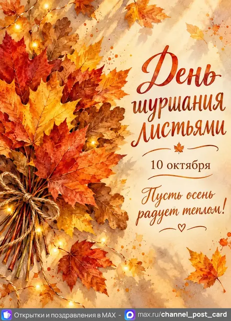 С Днём Шуршания листьями — открытка «День шуршания листьями»