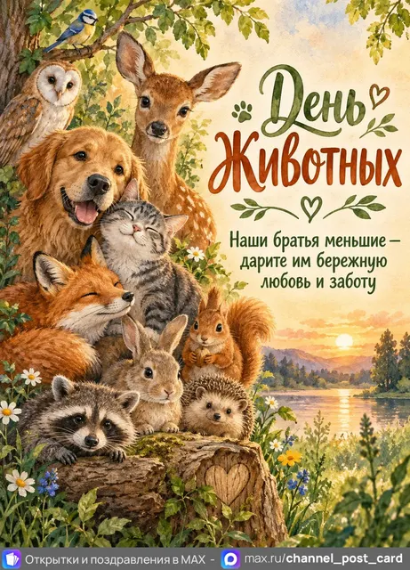 С Днём Животных — открытка «День животных»