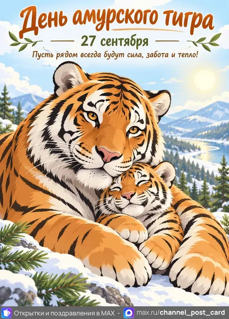 Открытка «День амурского тигра»