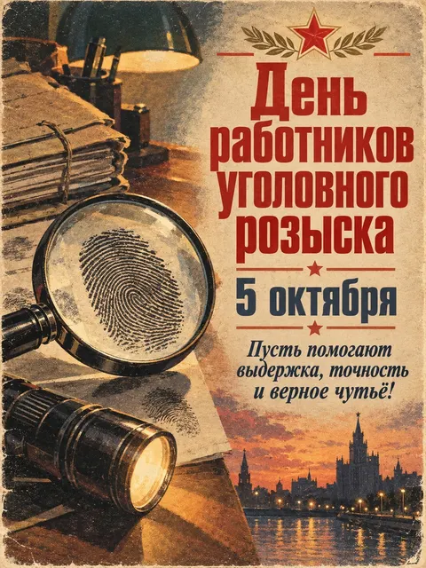 Открытка «День работников уголовного розыска»