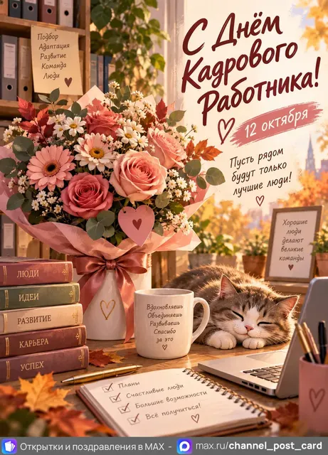 С Днём Кадрового Работника — открытка «День кадрового работника — осенний»