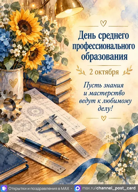 С Днем Среднего Профессионального образования — открытка «День среднего профессионального образования»