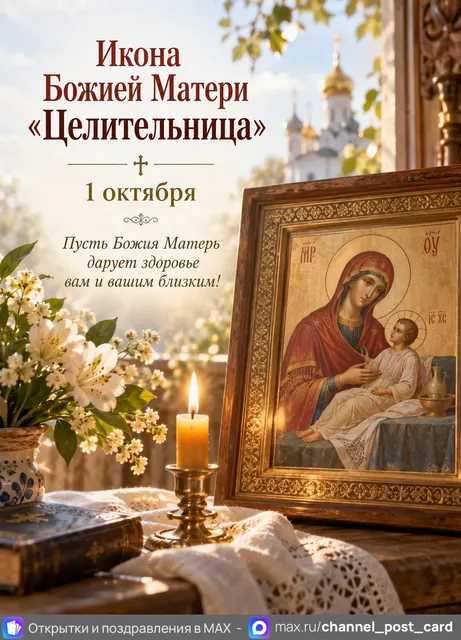 Икона Божией Матери Целительница — открытка «Икона Божией Матери «Целительница»»