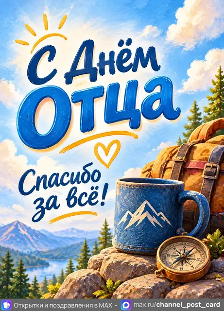 С Днём Отца — открытка «День отца»
