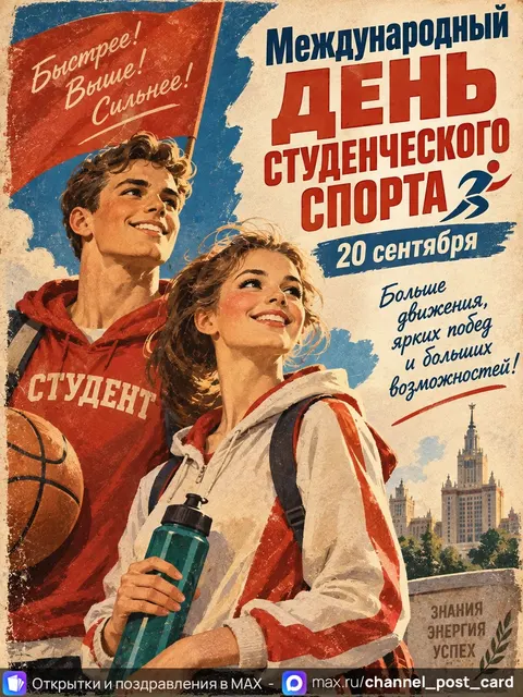 Открытка «Международный день студенческого спорта»