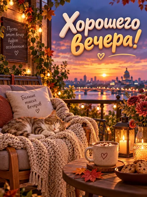 Хорошего вечера — открытка «Добрый вечер»