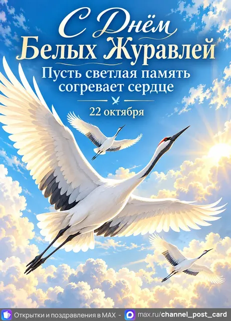 С Днём Белых Журавлей — открытка «День белых журавлей»