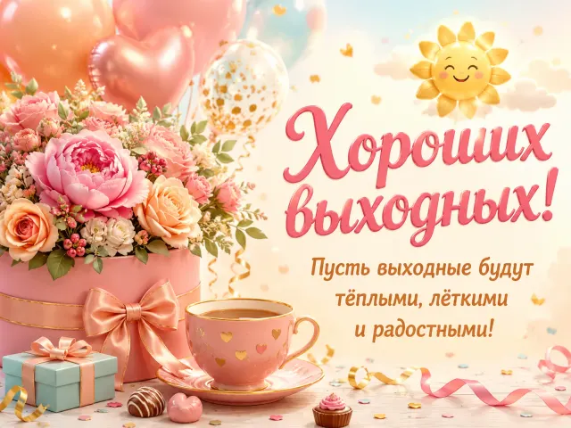 Открытка «Хороших выходных»