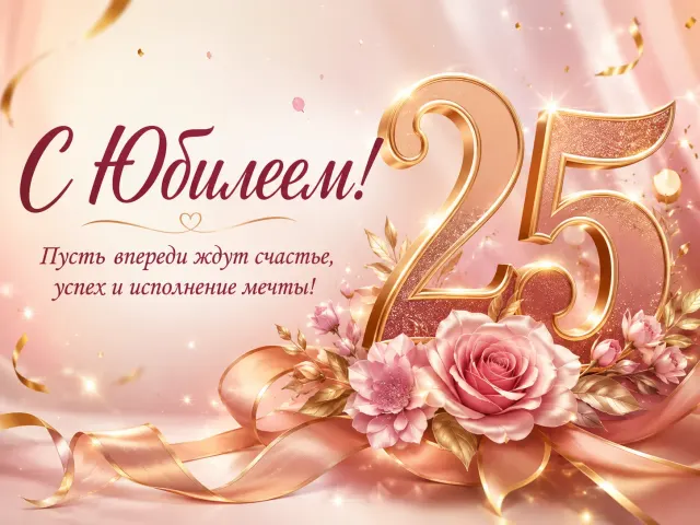 Открытка «С Юбилеем 25»