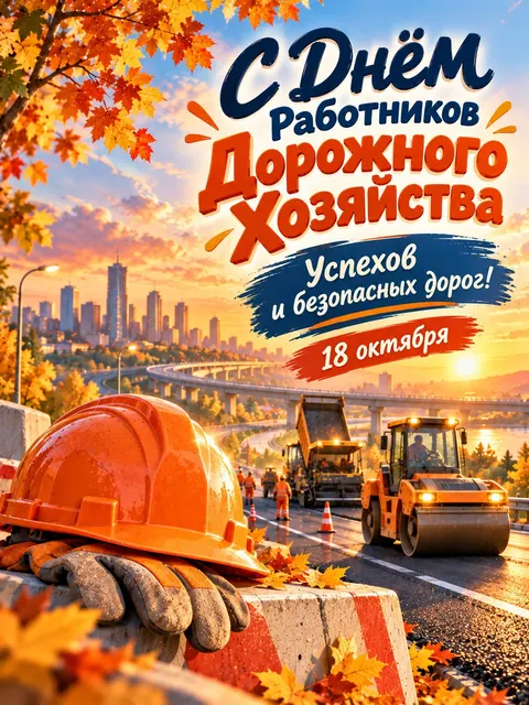 С Днем работников дорожного хозяйства — открытка «День работников дорожного хозяйства»