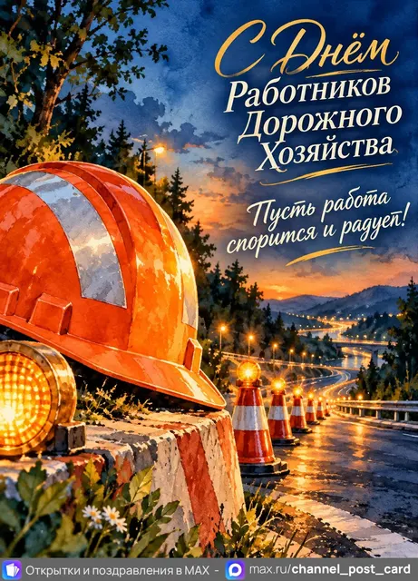 С Днем Работников Дорожного хозяйства — открытка «День работников дорожного хозяйства»