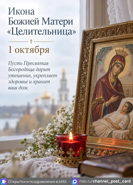 Икона Божией Матери Целительница — открытка «Икона Божией Матери «Целительница»»