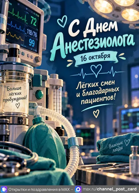 С Днем Анестезиолога — открытка «День анестезиолога»