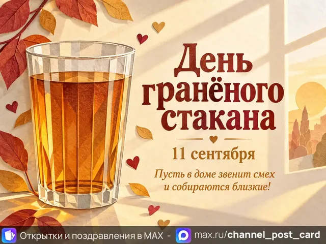 Открытка «С Днём гранёного стакана»