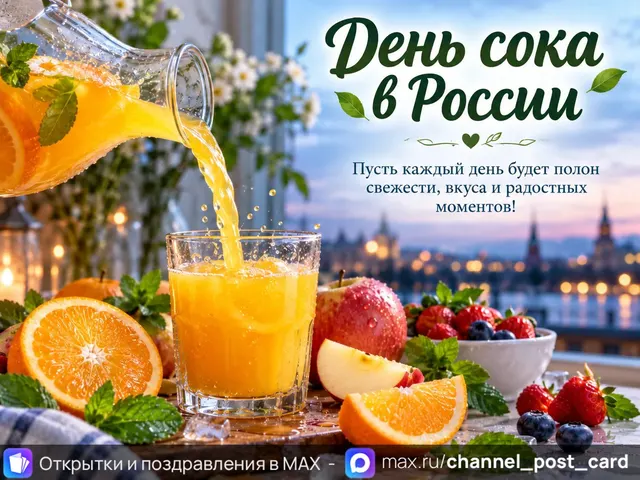Открытка «День сока»