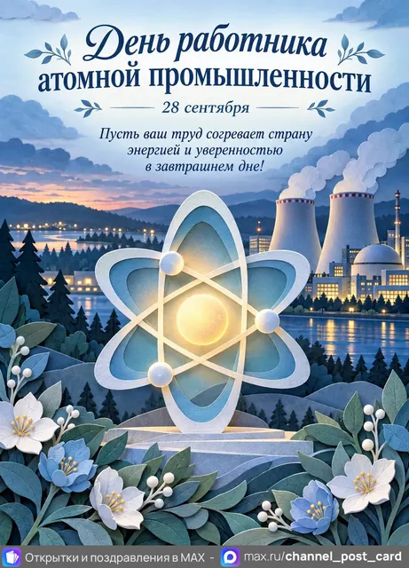 Открытка «День работника атомной промышленности»