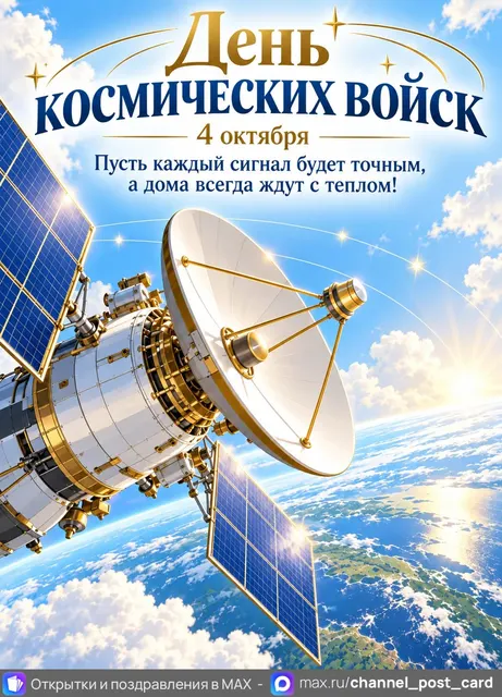С Днём Космических Войск — открытка «День космических войск»