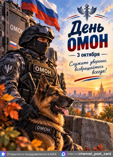 С Днём ОМОН — открытка «День ОМОН»