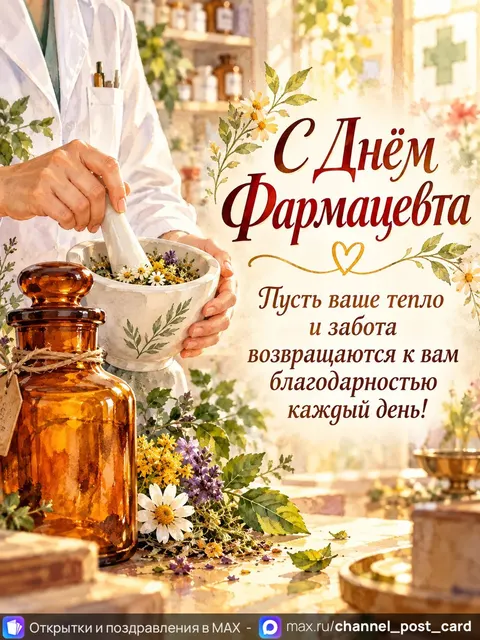 Открытка «С Днём фармацевта»