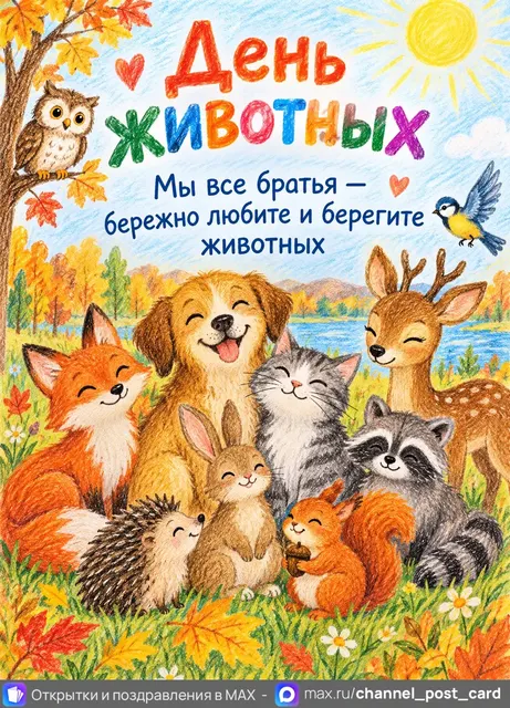 С Днем Животных — открытка «День животных»