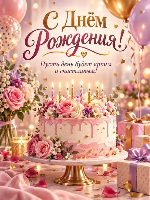 Открытка «С Днем Рождения»