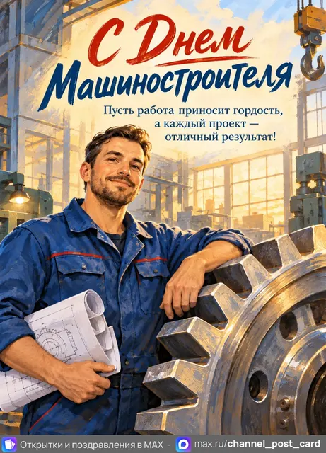 С Днём Машиностроителя — открытка «День машиностроителя»