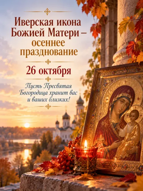 Открытка «Иверская икона Божией Матери»