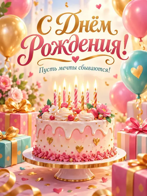 Открытка «С Днем Рождения»