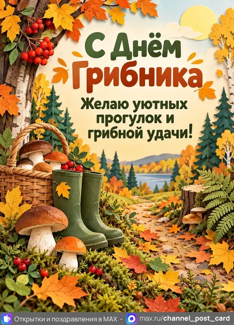 С Днём Грибника — открытка «День грибника»