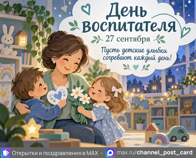 С Днём Воспитателя — открытка «День воспитателя»