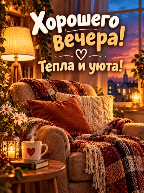 Хорошего вечера — открытка «Добрый вечер»