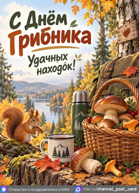 С Днём Грибника — открытка «День грибника»