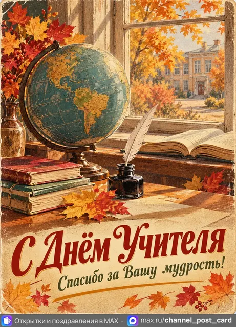 С Днём Учителя — открытка «День учителя»