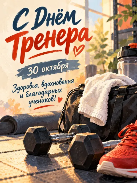 С Днём Тренера — открытка «День тренера»