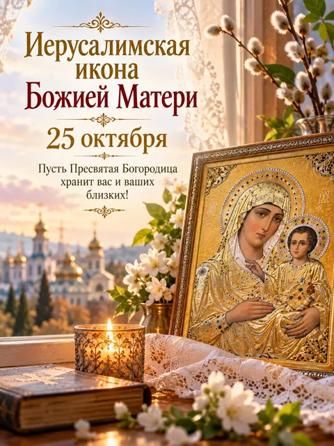 Открытка «Иерусалимская икона Божией Матери»