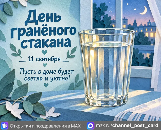 Открытка «День гранёного стакана»