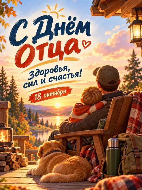 С днем отца — открытка «День отца»