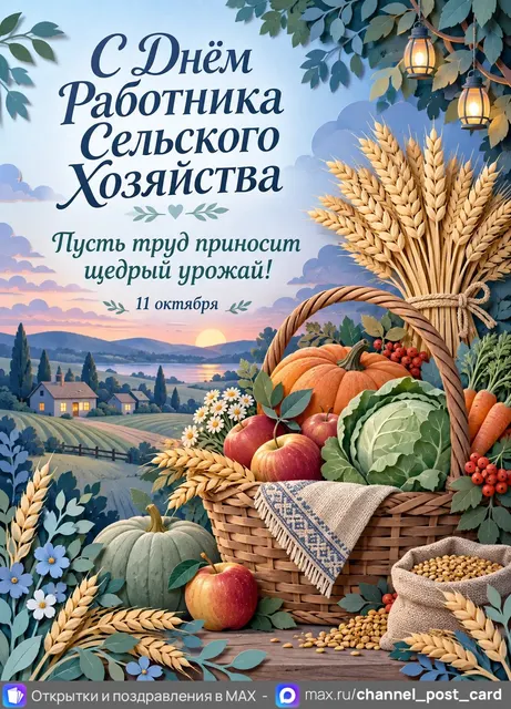 С Днём работника сельского хозяйства — открытка «День работника сельского хозяйства»