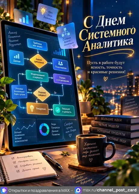 С Днём системного аналитика — открытка «День системного аналитика»