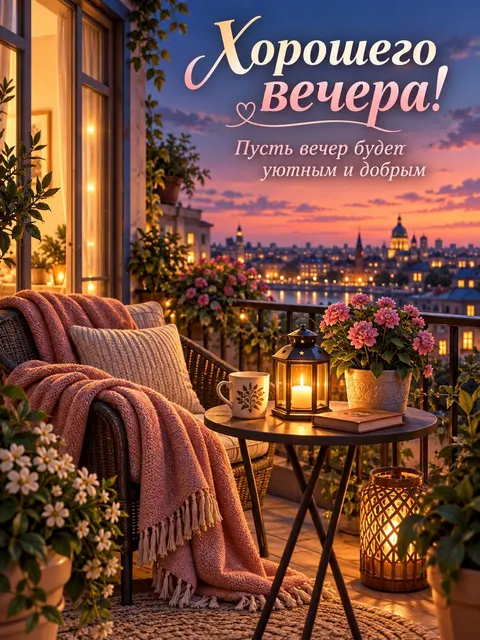 Хорошего вечера — открытка «Добрый вечер»