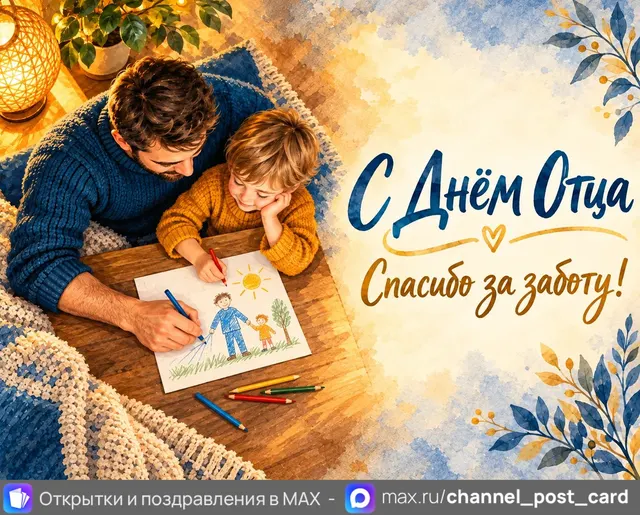 С Днём Отца — открытка «День отца»