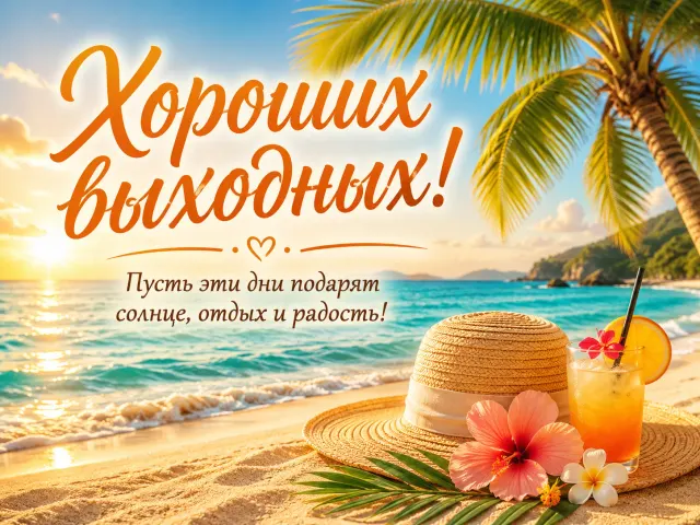 Открытка «Хороших выходных»