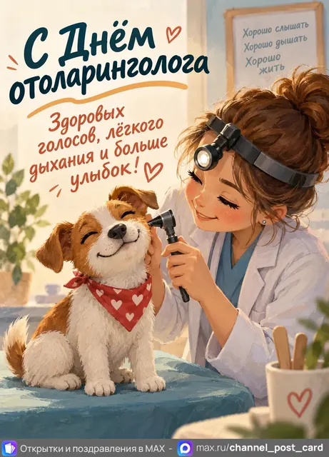 С Днём отоларинголога — открытка «День отоларинголога»