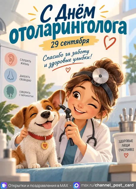 Открытка «День отоларинголога»