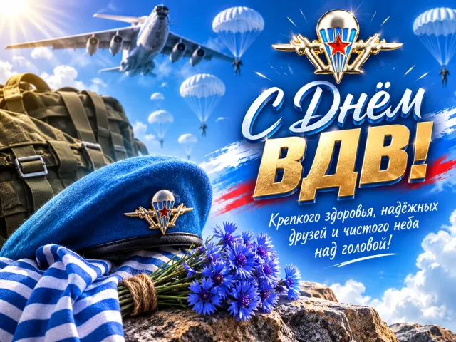 Открытка «С Днем ВДВ»
